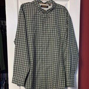 NWT ridgecut Men's Green Plaid Shirt with back vents size 2XL